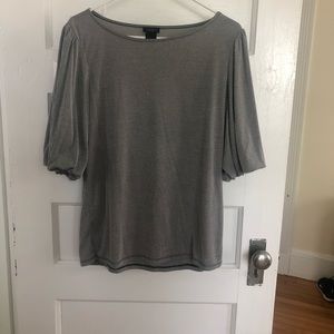 Black & White Stripped Blouse with Ruffled Sleeves